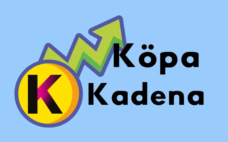 Kadena-mynt med stigande grön pil och texten ”Köpa Kadena”