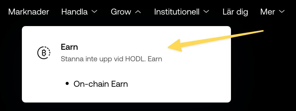 Earn på OKX