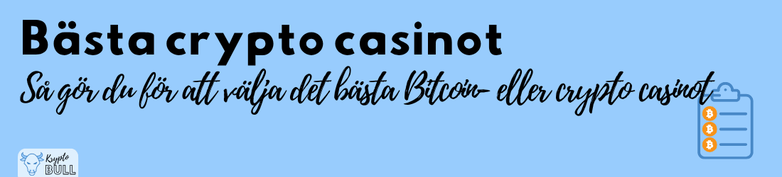 Så väljer du det bästa Bitcoin casinot 2026